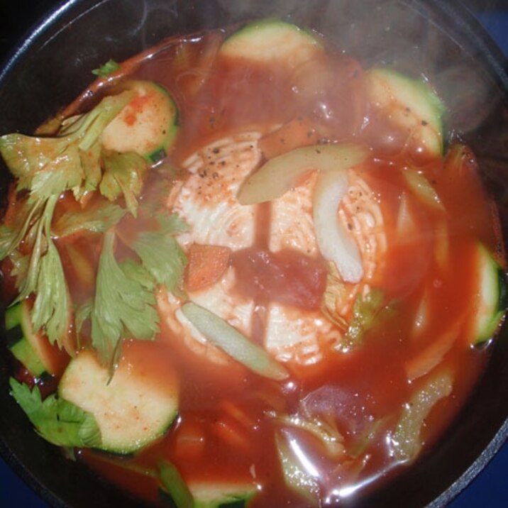 豆腐のミネストローネ風トマト鍋